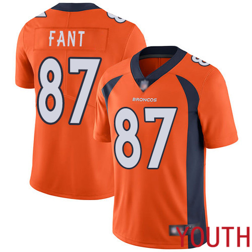 Youth Denver Broncos #87 Noah Fant Orange Team Color Vapor Untouchable Limited Player Football NFL Jersey->youth nfl jersey->Youth Jersey